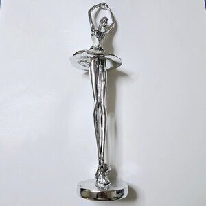 Beautiful Ballerina 18 inches tall Plastic but looks like it is made of Silver